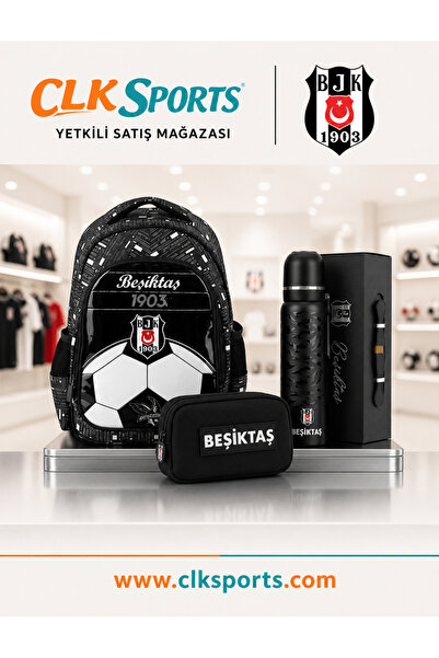 Sports Beşiktaş Taraftar Okul Çantası , Kalem Çantası - Özel Kutusunda Termos...