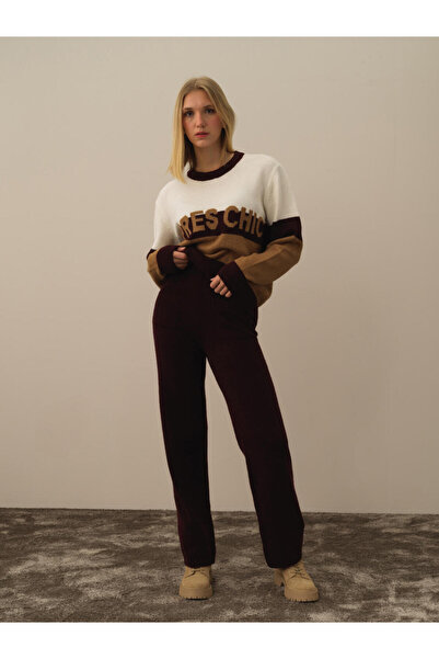 Xint Kadın Bordo Regular Fit Pantolon