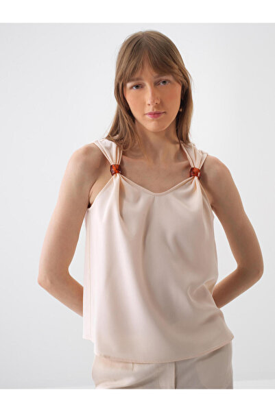 Xint Kadın Naturel Doğal Akışlı Oversize Bluz