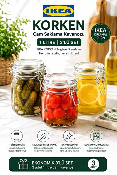 IKEA Glass Storage Jar Set of 3