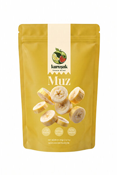 KURUŞUK Kuru Meyve Muz Dondurularak Kurutulmuş Freeze Dried Çıtır Muz 20 g