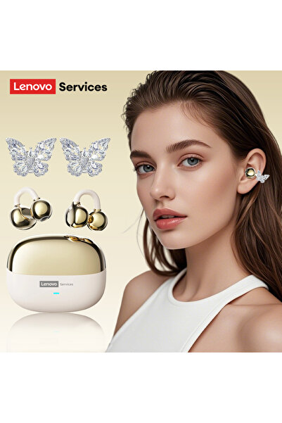 Choice10 Lenovo Beige Butterfly Choice LE302 OWS Ear Clip Wireless Earphones ...
