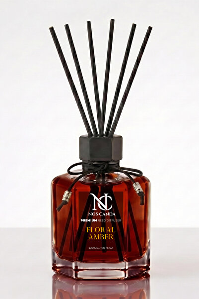 Noscanda Premium Çubuklu Oda Kokusu 120 ml Floral Amber Reed Diffuser Kalıcı ...