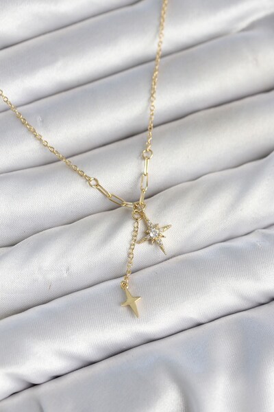 Inure Jewelry قلادة نسائية من النحاس الذهبي اللون مع حجر الزركون، موديل نجمة ...