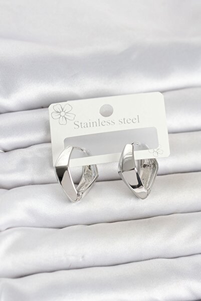 Inure Jewelry أقراط نسائية من الفولاذ 316L فضية اللون مرصعة بالألماس