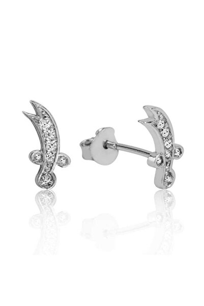 Inure Jewelry Gümüş Zülfikar Kılıcı Çivili Küpe