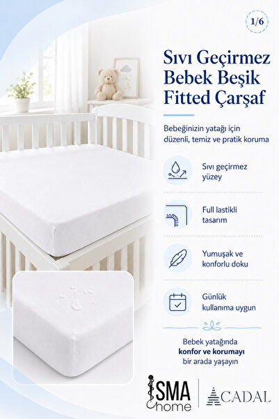 A Cadal Sıvı Geçirmez Bebek Beşik Fitted Çarşaf Ful Lastikli