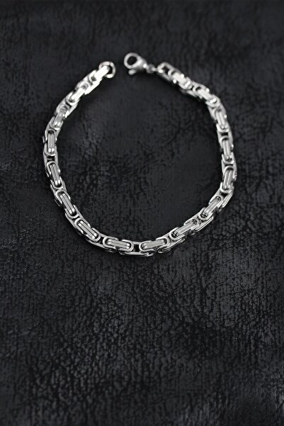 Inure Jewelry 316L الصلب الفضة اللون الملك سلسلة سوار الرجال