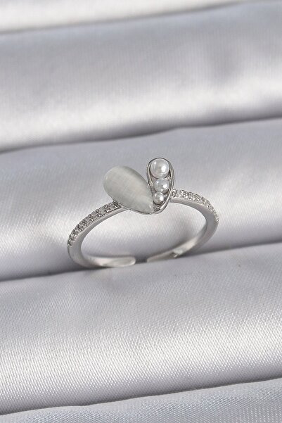 Inure Jewelry Rice silver color adjustable zircon stone pearl white enamel he...