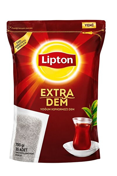 Lipton Extra Dem Siyah Çay 700 gr 35'li Demlik Poşet Çay Yoğun Kıpkırmızı Dem...