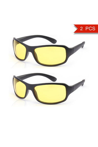 Choice3 2PCS-Yellow Driving Glasses for Men and Women Night Anti Reflective N...