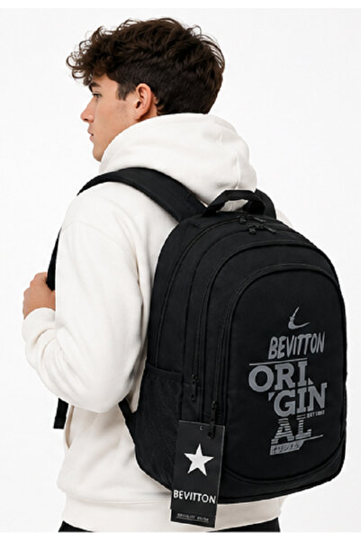 Bevitton Luxury Unisex Black Backpack Sport