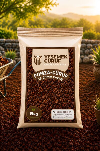 YESEMEK CURUF Ponza Taşı - Curuf - Peyzaj 10 Lt 15-25 mm Kahverengi