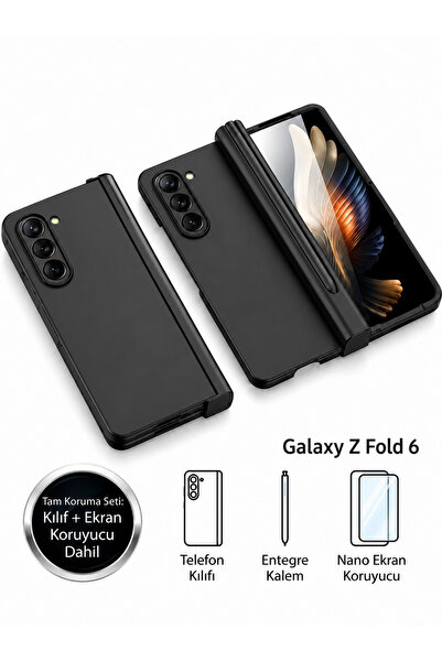 Deppo Trend Samsung Galaxy Z Fold 6 Uyumlu Kalemli Kılıf Kamera Korumalı Katl...