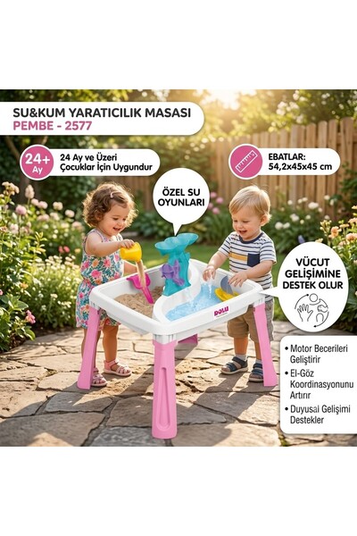 Ncbatölye Unicorn Su-Kum Aktivite Masası 3’ü 1 Arada Aksesuarlı Kız Çocuk Erk...
