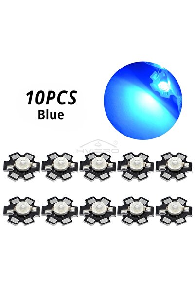 Choice 3W Blue 465nm 10X 20mm 3V 3W Led High Power Chip Light Bead White Red ...