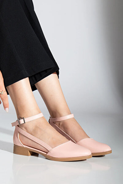 MaskButik Rayna Low Heel Skin Shoes Powder