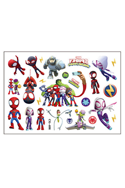 Choice1 Bandai F03 4 Sheets Spidey and His Amazing Friends Waterproof Tempora...