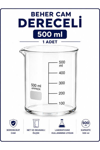 Labolist Beher Cam Dereceli 500ml 1 Adet