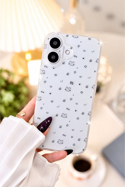 Go Aksesuar Iphone 17 Uyumlu Darbe Önleyici Mat Şeffaf Baskılı Silikon Kılıf