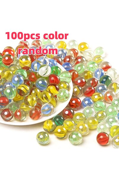 Choice 100pcs random 100/200PCS 14mm Colorful Glass Marbles Toy Kids Marble B...