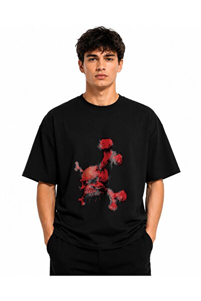 Inscriptie Tricou Unisex Bumbac Premium Casual " Craniu si oase incruciasate "