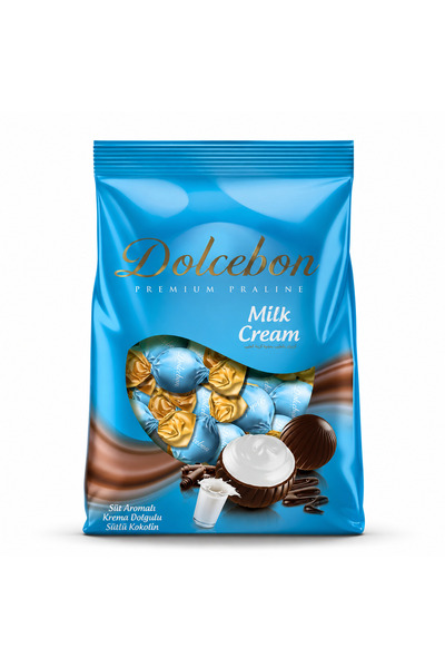 DOLCEBON Süt Aromalı Krema Dolgulu Sütlü Praline 1000 Gr. (1 Paket)