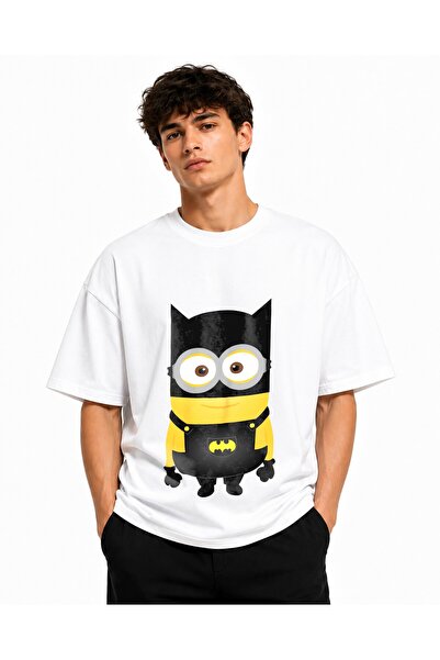 Inscriptie Tricou Unisex Bumbac Premium Casual " Minion Batman "