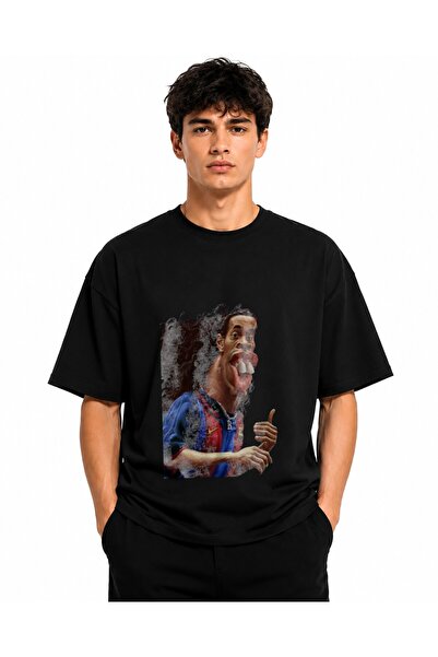 Inscriptie Tricou Unisex Bumbac Premium Casual " Cartoon Ronaldinho "