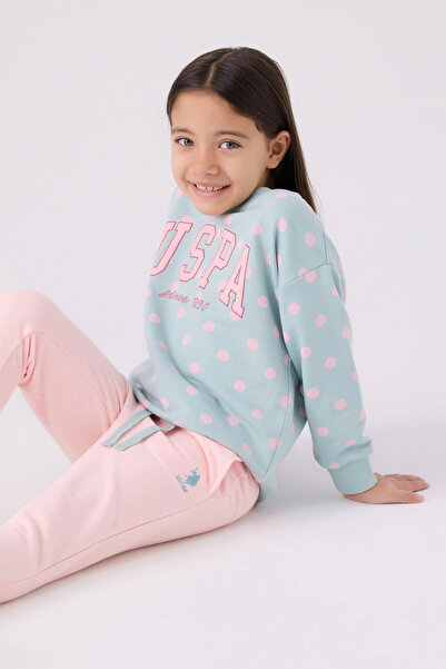 U.S. Polo Assn. Us Polo Girl's Tracksuit Set Us1992 Water Green