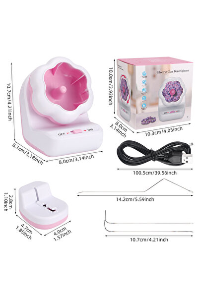 Choice1 Pink Clay Bead Spinner, Fast Electric Bead Spinner Kit - 48 Colors Fl...
