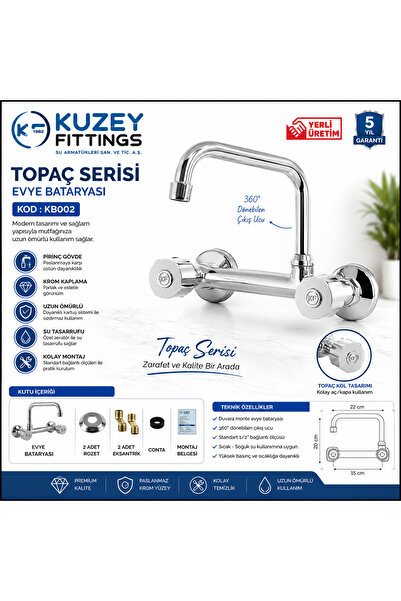 Kuzey Fitting Topaç Series Kitchen Sink Faucet Domestic Production Code: Kb002