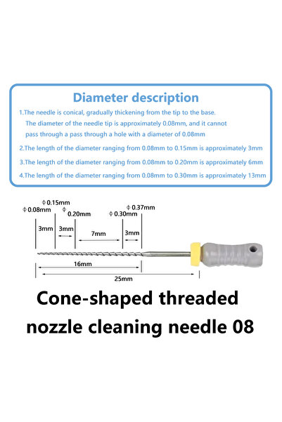 Choice8 above 0.10mm 3D Printer Nozzle Cone Thread Cleaning Needle-Used for c...