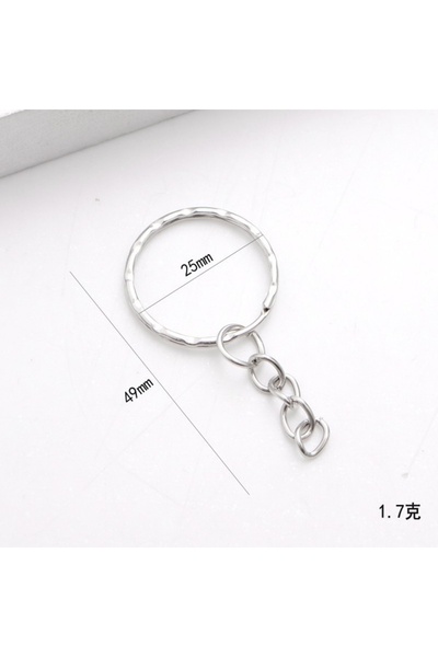 Choice 50pcs silvery 25mm key ring four chain toy accessories Hardware access...