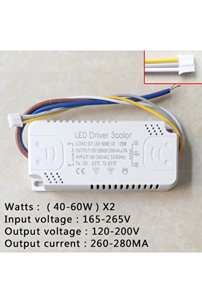 Choice محول طاقة LED (40-60 واط) × 2 بقوة 120 واط، محول ثلاثي الألوان لإضاءة ...