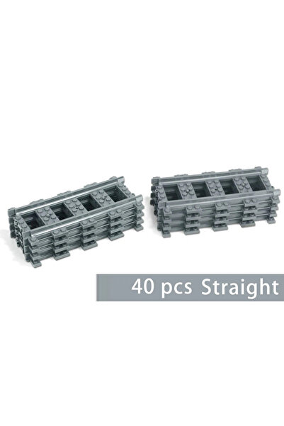 Choice 40pcs Straight Straight Train Tracks Curved Accessories Car Blocks Bui...