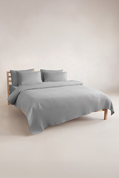 Puffy Brine Single Bed 100% Cotton Pique - Gray