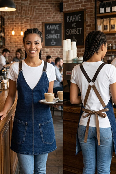 Monki Haus مقهى باريستا السيراميك فطيرة كوك نادلة زهرة مطعم مقهى Apron المرأة...