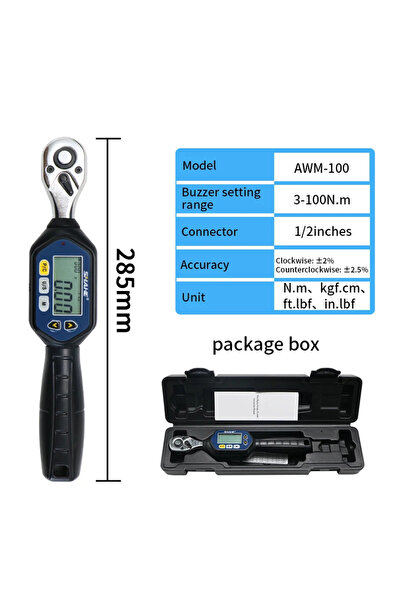 Choice AWM-100 Shahe MINI Digital Torque Wrench 1/4‘’ 3/8‘’ 1/2‘’ Professiona...