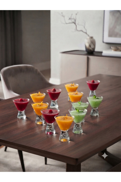 Generic Luxury Glass Serving Bowl Set with Colorful Base - Modern and Stylish...