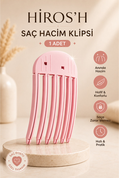 HİROS'H New Volumizing Korean Comb 6 Tooth Clip Comb Ultra Volume Image