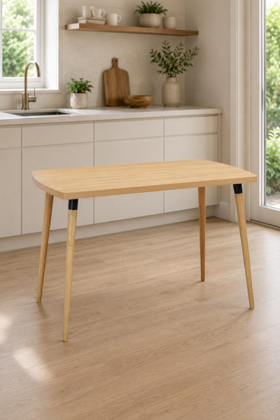 VİLİNZE Argos Sabit Mdf Naturel Mutfak Masası - 70x120 cm