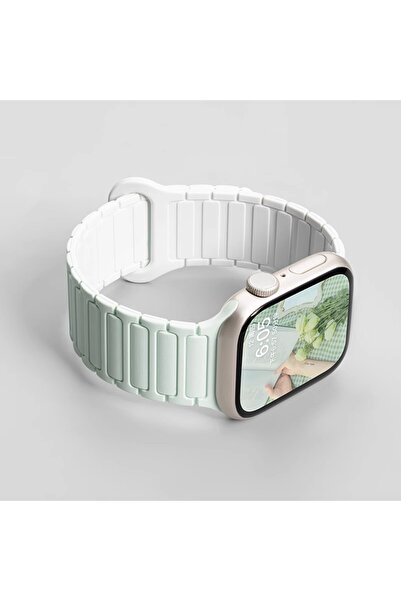 Choice1 38 40 41 S10 11-42mm LGreen White Silicone Strap for Watch 46mm 42mm ...