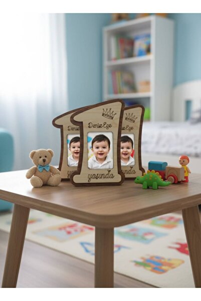 FOTO SHOP 1 Yaş Doğum Günü Fotoğraf Çerçeveli Magnet 10'lu