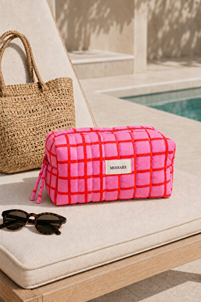 MOISARE Makeup Bag Quilted Organizer - Travel Cosmetic Organizer Zippered Mul...