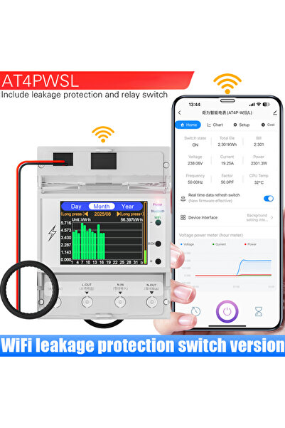 choice2 AT4PWSL AC85-265V 100A Tuya WIFI Din Rail Smart Switch Remote Control...