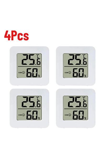 choice2 4 قطع من مقياس الرطوبة والحرارة الرقمي للاستخدام الداخلي مع شاشة LCD ...