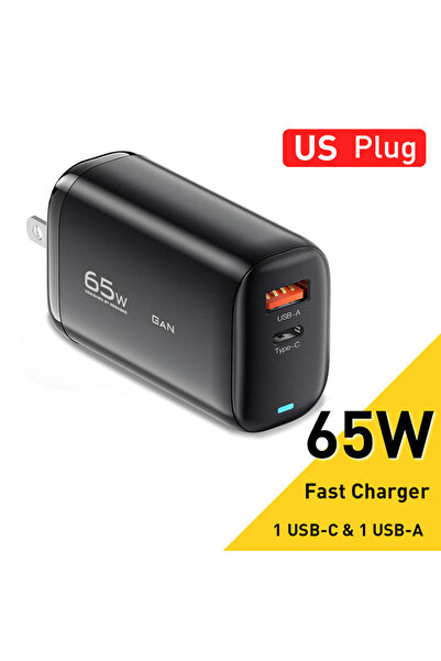 Choice ESSAGER US Black Essager 65W GaN USB Type C Charger For Laptop PPS 45W...