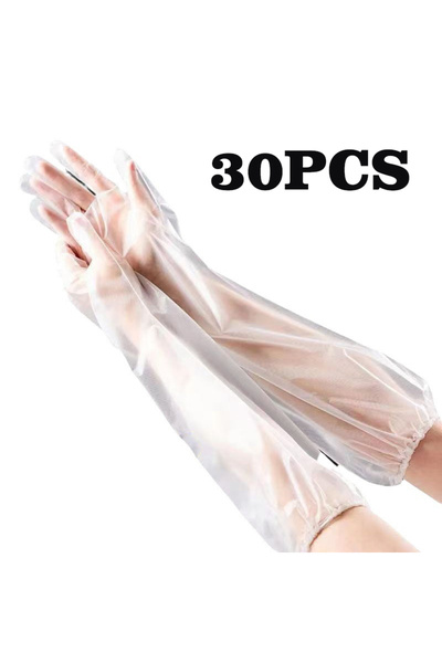 Choice Transparent 30PCS Disposable Arm Guard Gloves Kitchen Household Cleani...