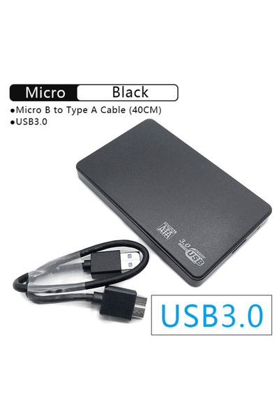 choice2 Black-USB3.0 3.0/2.0 HDD Enclosure 2.5inch SATA SSD Hard Drive Case w...